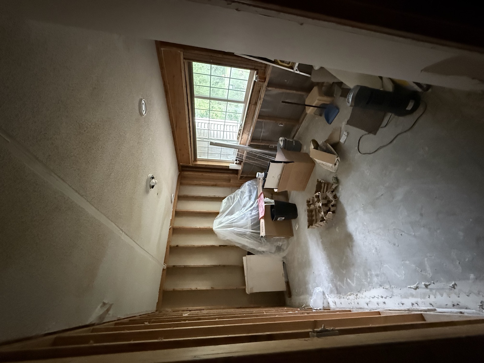 Room stripped to the studs