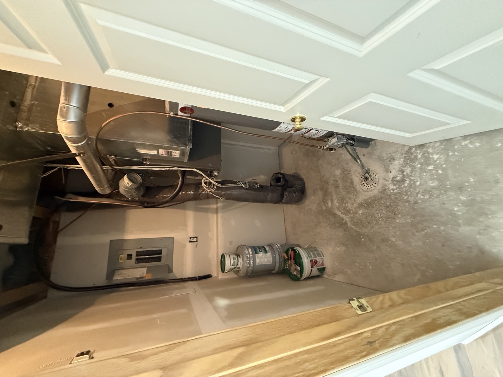 Lower-level utility area before finishing